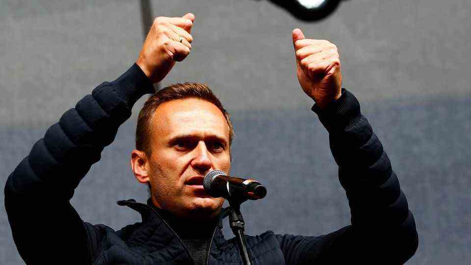 Alexej Nawalny spricht bei einem Auftritt 2019 in ein Mikrofon