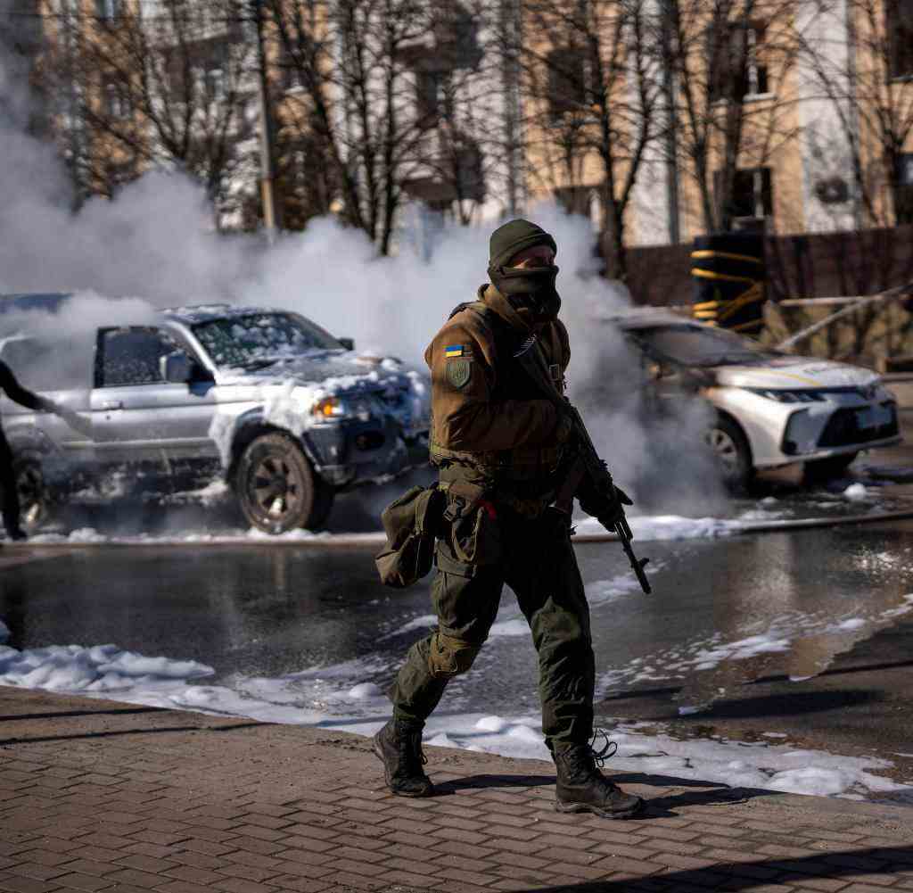 A soldier in Kiev