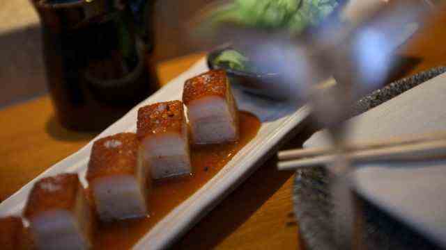 Do & Co: It doesn't always have to be fish: here's the crispy pork belly in miso sauce.