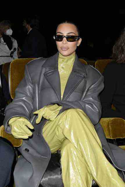 Milan Fashion Week: Back in town: Kim Kardashian in a "boiler suit" from Prada's men's collection.