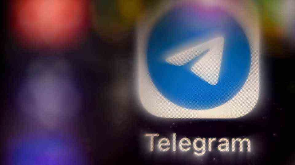 The logo of the Telegram platform