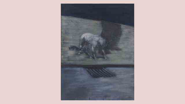 Art: Francis Bacon shows the "Man with Dog" (1953) as the blurred essence of potential bitingness.
