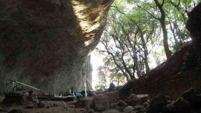 Human history: Grotto Mandrin in France.