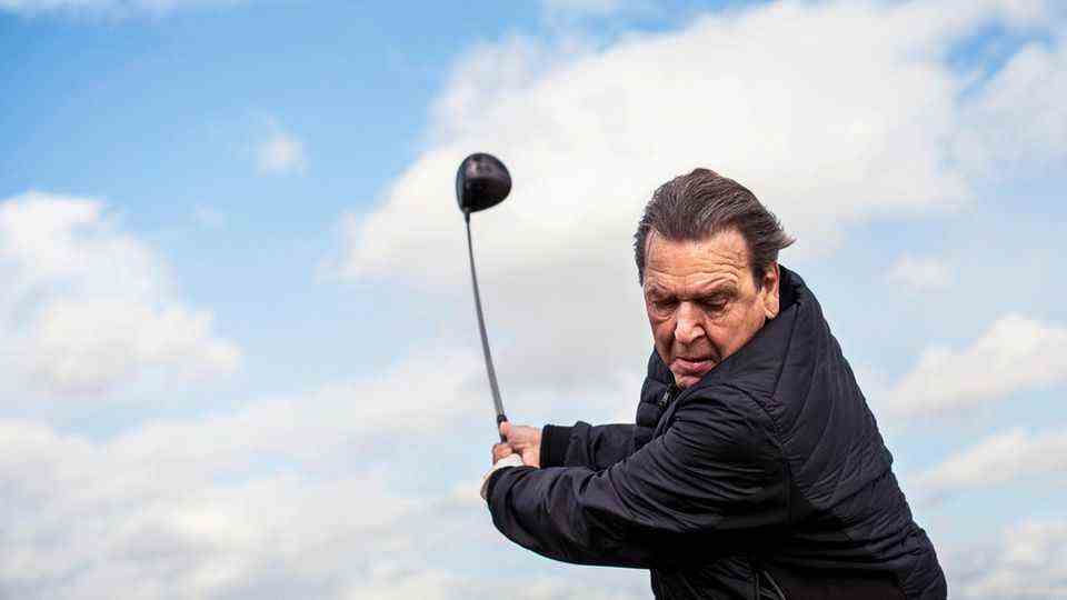 Gerhard Schröder.  He could never imagine playing golf one day.  You don't have an opponent there, he said