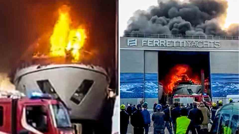 Luxury yacht on fire: 10 million euro ship is ablaze