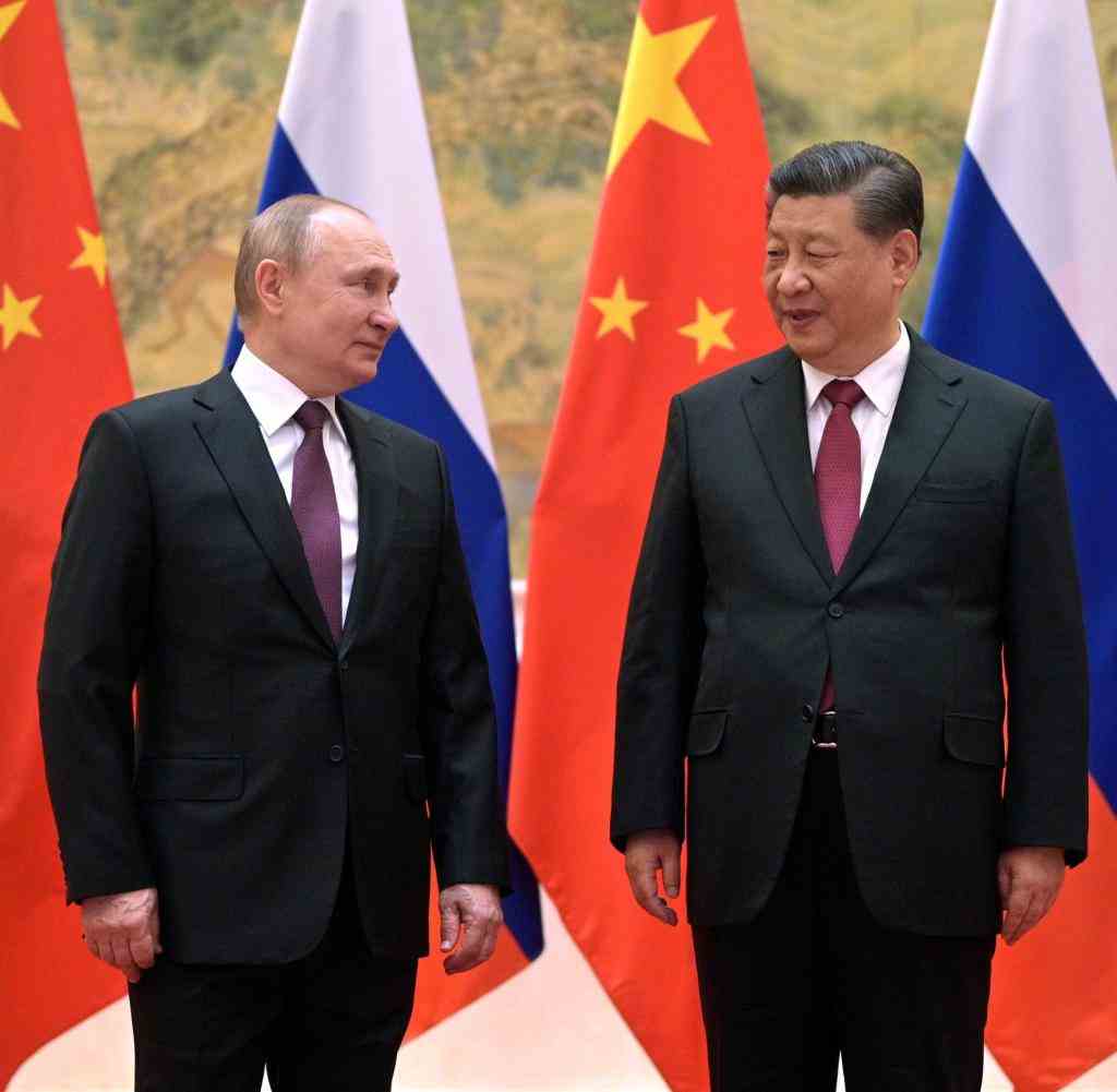 Gemeinsam gegen „den Westen“: Anfang Februar empfing der chinesische Präsident Xi Jinping (r.) seinen russischen Amtskollegen Wladimir Putin in Peking