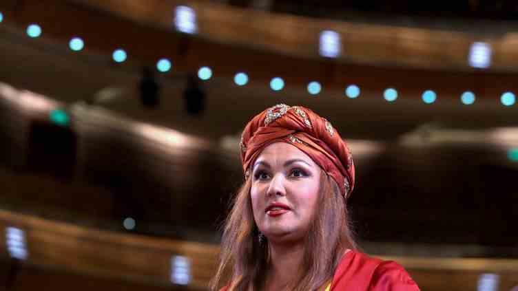La soprano Anna Netrebko le 18 septembre 2021 au Théâtre Mariinsky à Saint-Pétersbourg (ALEXANDER DEMIANCHUK / TASS / SIPA U / SIPA USA)