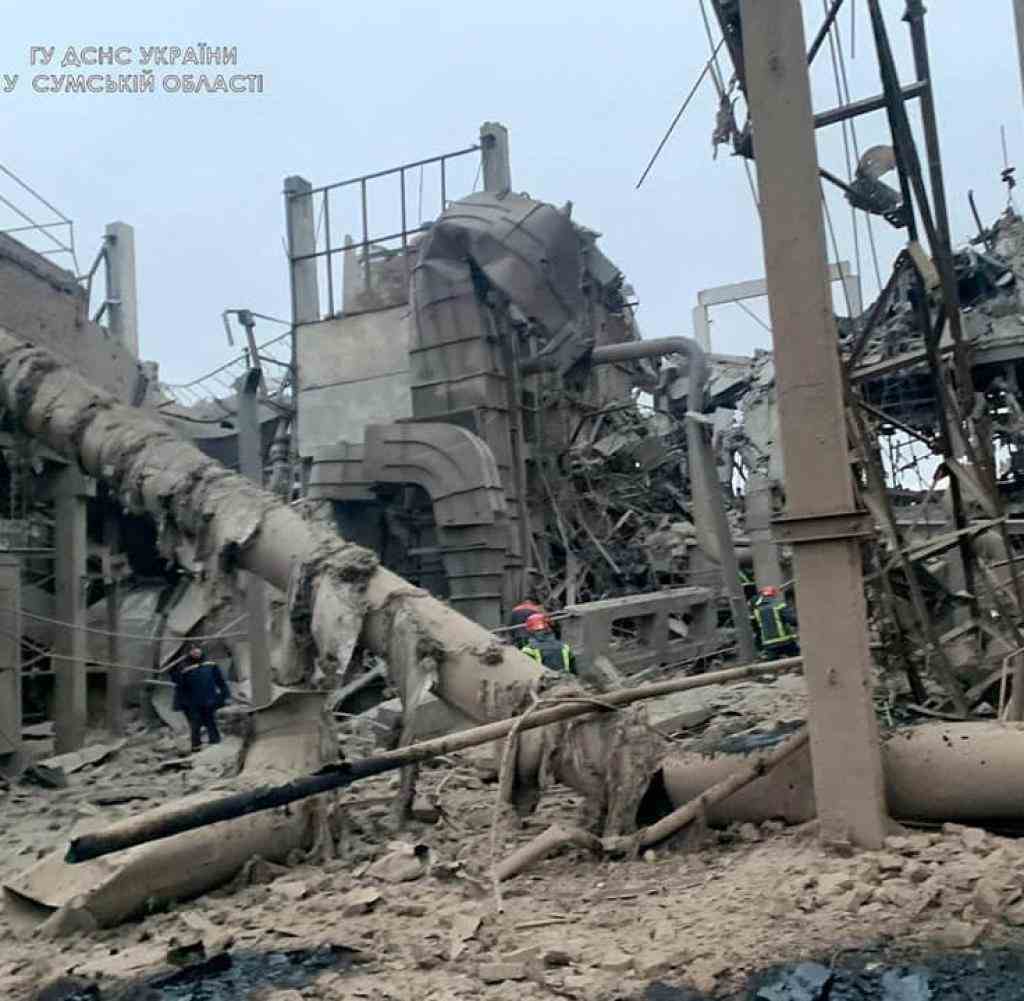 Destruction in Okhtyrka in the Sumy region