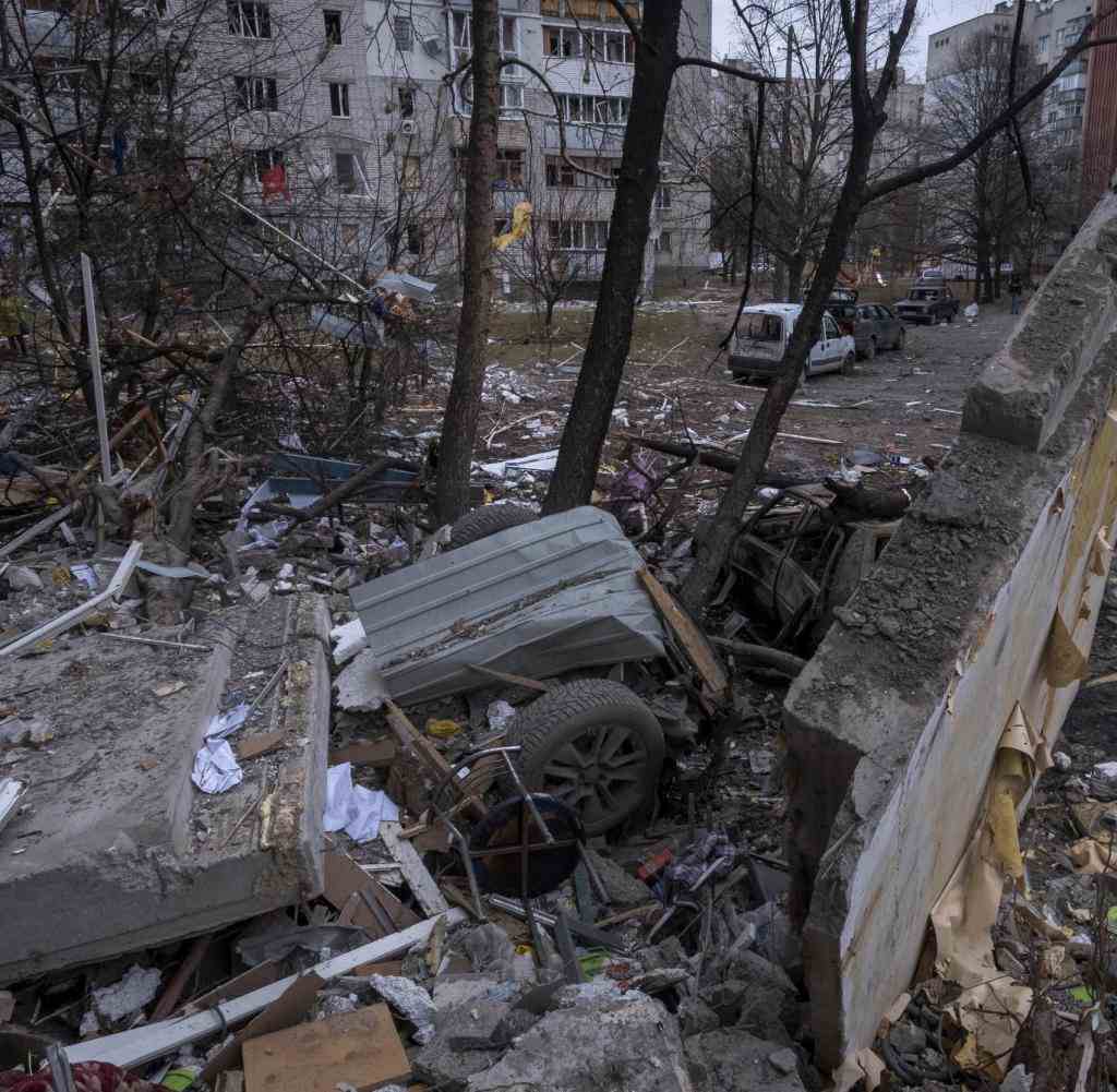 Debris in Chernihiv