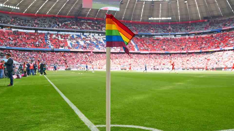 Corner flag in Munich's Allianz Arena during the Bundesliga match between Bayern and Frankfurt in May 2019