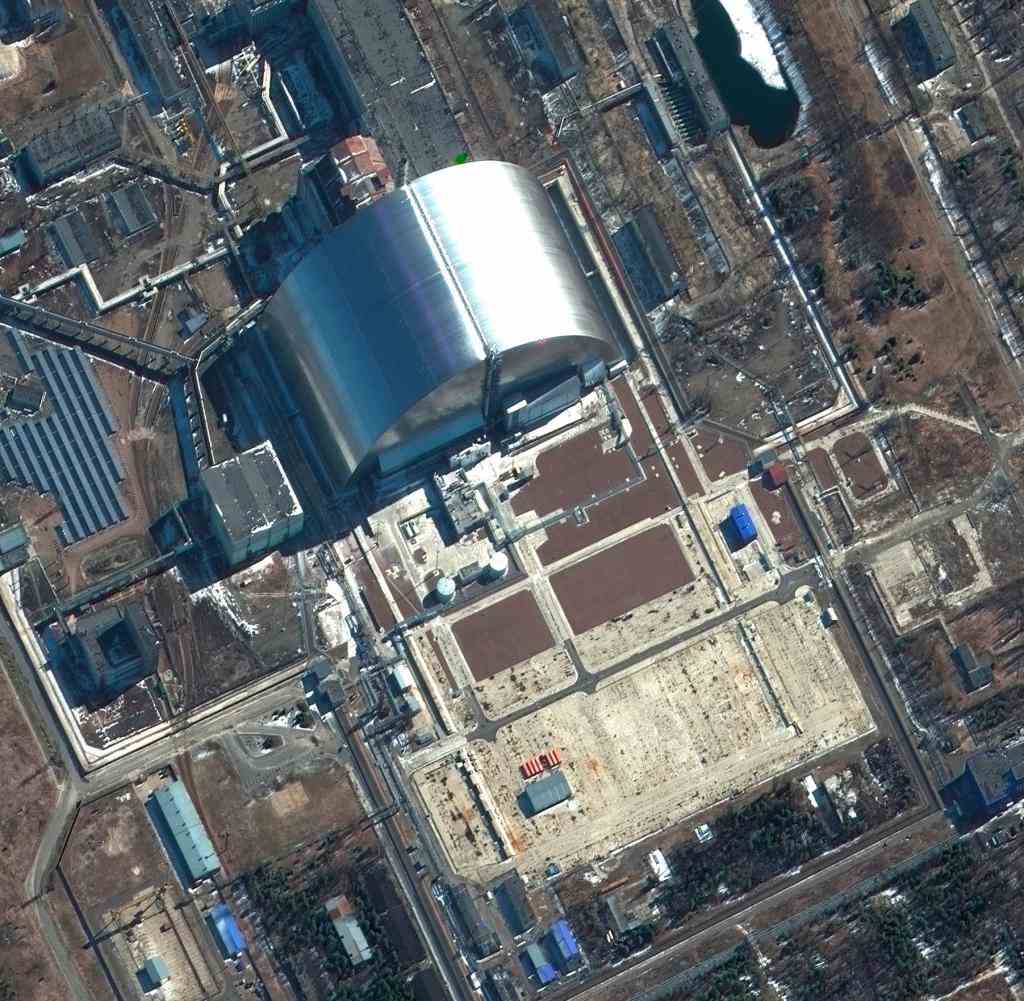 Satellitenbild vom 10. März 2022 der Nuklearanlagen von Tschernobyl