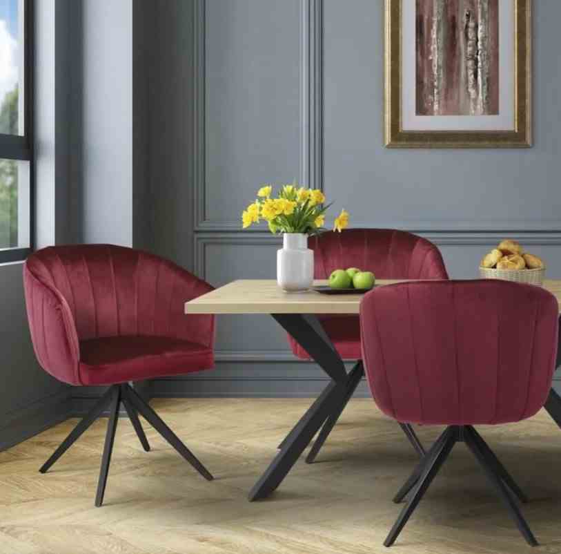 Burgundy Red Velvet Chair 