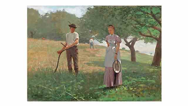 Art: Winslow Homer "waiting for an answer" (o) mirrors the job of a museum attendant, found one museum attendant.