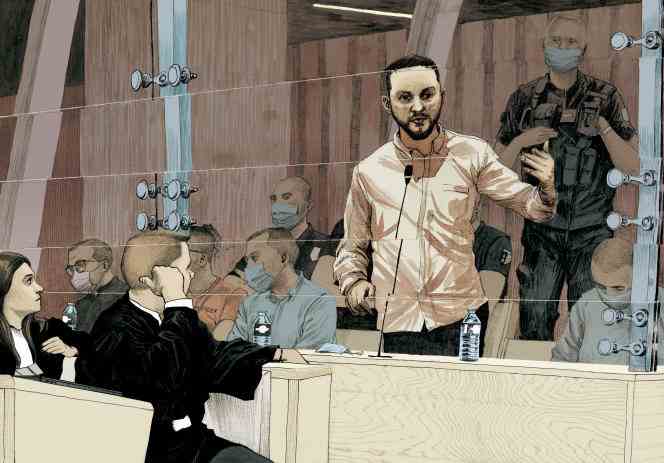 Mohamed Abrini, during the trial of the November 13 attacks before the special assize court in Paris, March 29, 2022.