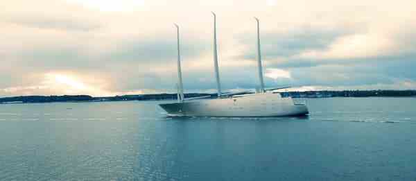 It is the largest sailboat in the world.  Created by Philippe Stark, it was commissioned by Russian billionaire Andrey Melnichenko for 425 million euros.