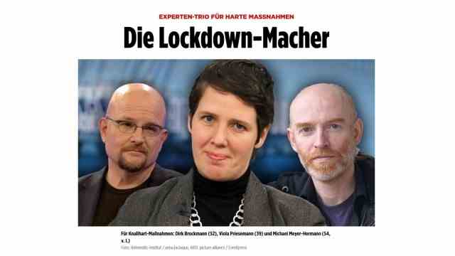 Corona reporting "image"-Newspaper: The "image"-Zeitung had already reacted in December and slightly softened the headline: Originally she wrote about the "lockdown makers" even: "Expert trio give us frustration for the party".