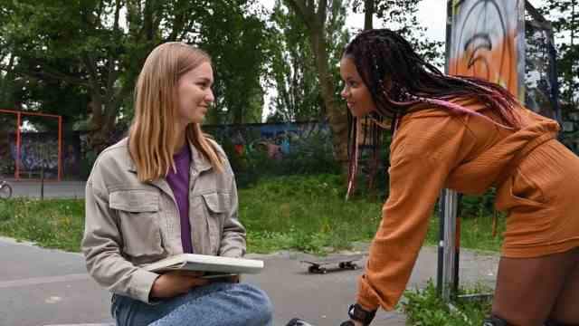 TV movie in the first: Gabrielle's sister, 16-year-old Ava (Seyna Sylla, right) befriends Laura (Rika Schlegel), who is bullied at her school.