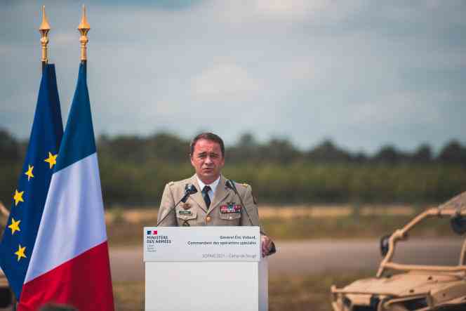   General Eric Vidaud, during the special operations forces innovation network seminar, in Martignas-sur-Jalle (Gironde), July 1, 2021.