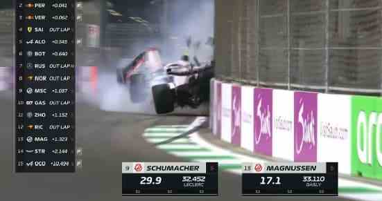 Mick Schumacher's crash in Q2 in Saudi Arabia