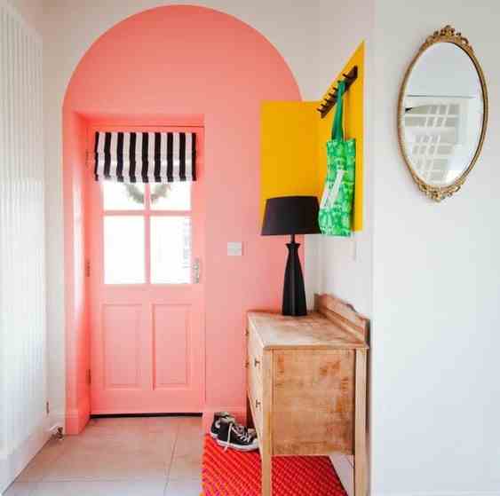 Pink in a Small Entryway 