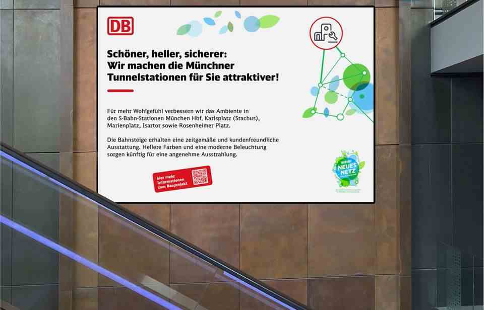 In the future, Deutsche Bahn wants to use this design to inform its customers about construction work