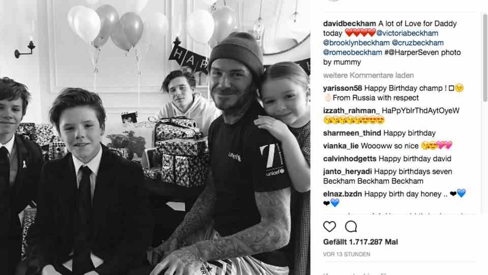 David Beckham celebrates his birthday surrounded by his children
