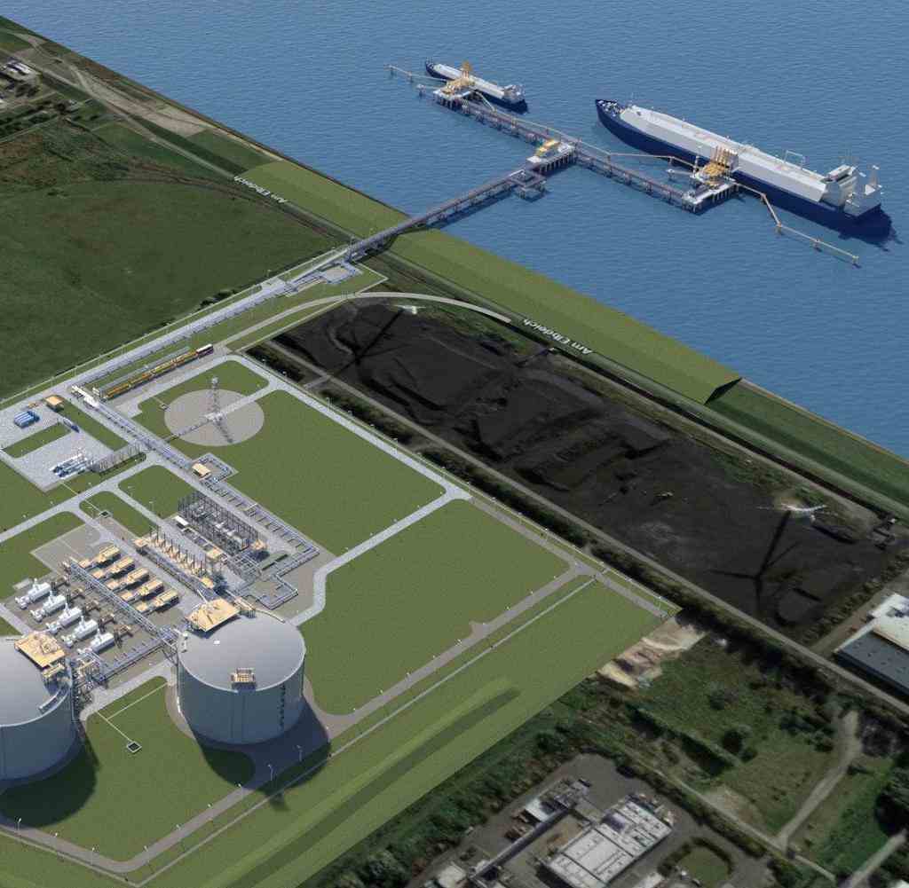 This is what the LNG terminal at Brunsbüttel’s Elbe port should look like