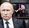 Russlands Diktator Wladimir Putin. Auf dem Bildschirm: Kreml-Propagandist Wladimir Solowjow