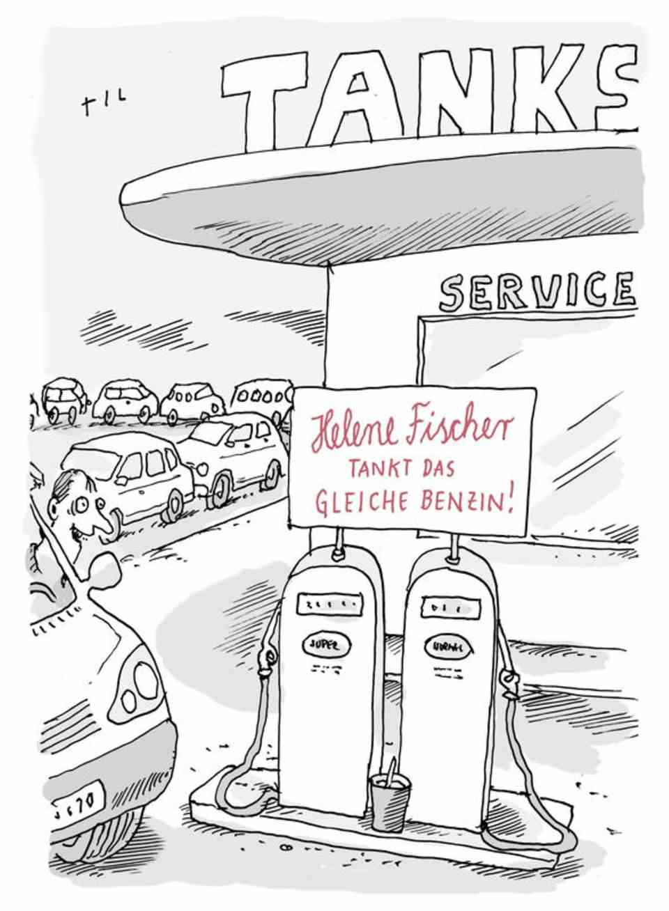 Car cartoons: What is Helene Fischer actually doing?