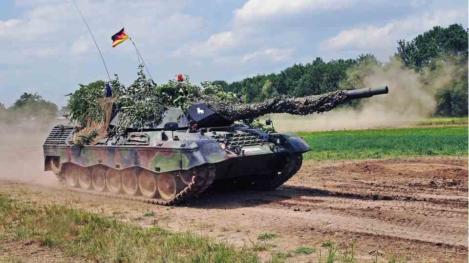 The Leopard 1A5 is the most modern variant.  Here at the military day 2015 in Uffenheim.