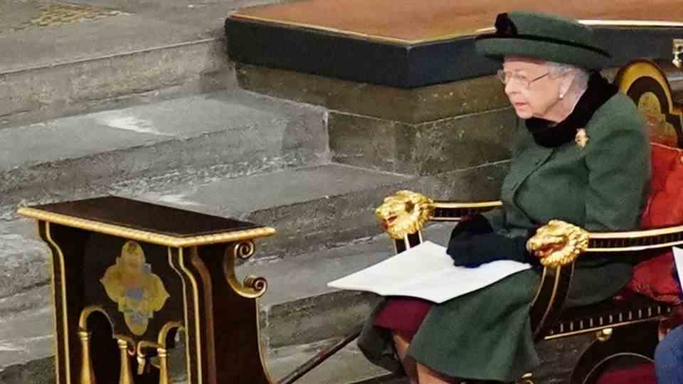 The Queen at the memorial service for her late husband Philip in March 2022