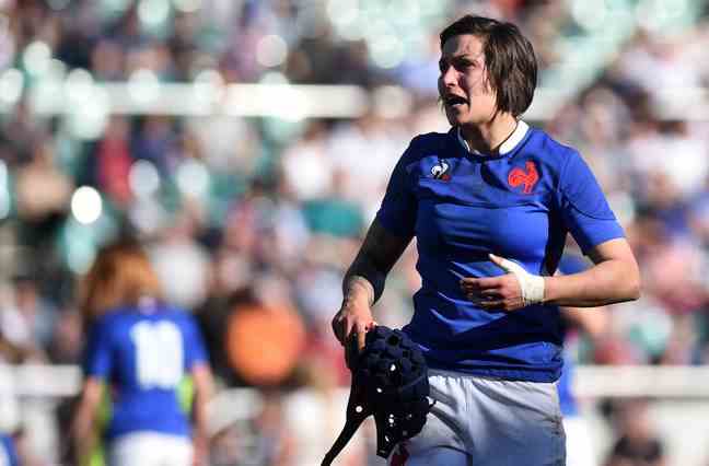 Caroline Boujard, the winger of the XV of France, against England, February 2, 2020 in Pau.