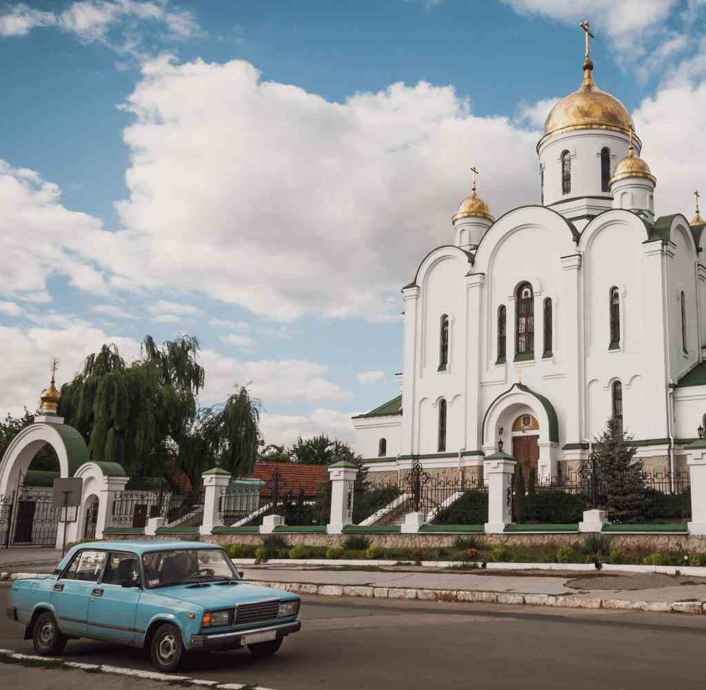 The Cathedral of the Birth of Christ (also called "Nativity Church") is the largest a Russian Orthodox Church in Tiraspol, capital of Transnistria. This image was taken in Tiraspol (Republic of Moldova) during a journey by bicycle across Europe, Middle-East and Asia.