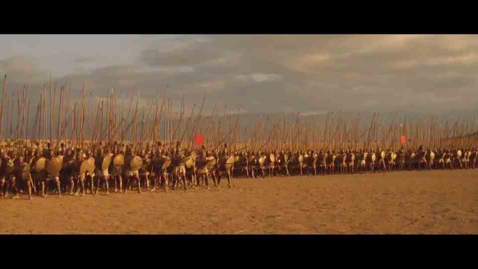 The Battle of Gaugamela on October 1, 331 BC.  from the film "Alexander" by Oliver Stone