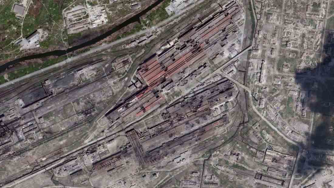 Das Stahlwerk Azovstal in Mariupol wird von der russischen Armee belagert. 