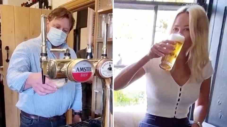 Pub owner pours beer