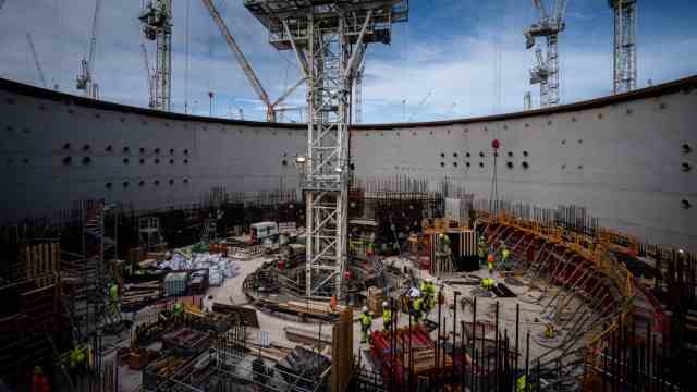 Nuclear Power Renaissance: View of the Hinkley Point C construction site.