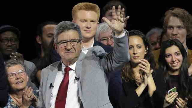 Left: His uncompromising attitude finds supporters: the left-wing presidential candidate Jean-Luc Mélenchon this week in Lille.