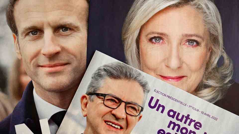 Emmanuel Macron (left) and Marine Le Pen have the best chances of becoming president in France, left-wing politician Jean-Luc Mélenchon (below) is in third place in polls 