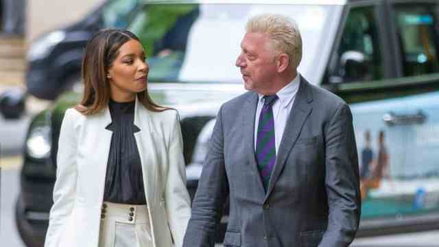 Reactions to Becker verdict: Boris Becker arrives at Southwark Crown Court with his partner Lilian de Carvalho Monteiro for the sentencing in his bankruptcy proceedings.