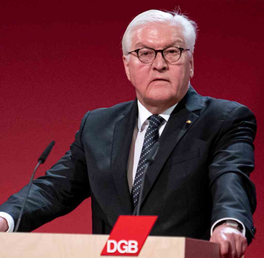 „Wir alle sind erschüttert und aufgewühlt von dem brutalen, völkerrechtswidrigen Angriffskrieg", sagte Frank-Walter Steinmeier auf der DGB-Veranstaltung