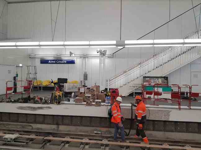 The end of the work in the Aimé Césaire metro station. 