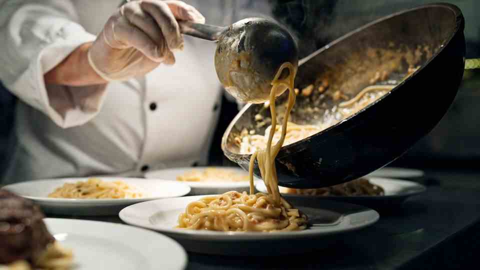 Finish cooking the pasta in the sauce