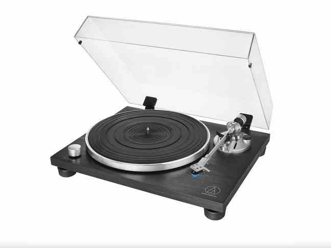 The AT-LPW30BK turntable, from Audio Technica. 