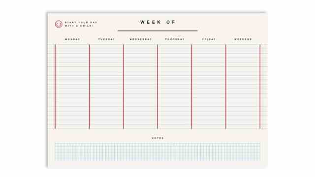 Have and be: Pretty memory aid: weekly calendar from redfries.