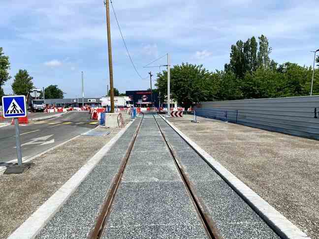 Works for the extension of line A of the tramway in Mérignac