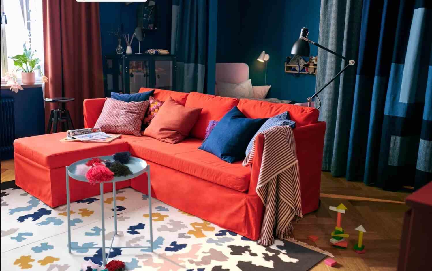 A Cozy Studio In Blue And Orange 