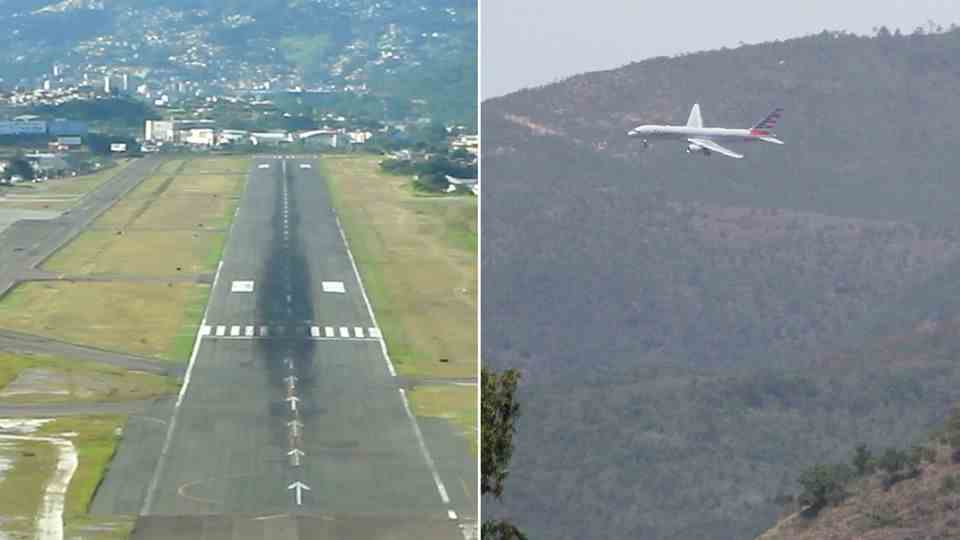 Landing approach in Tegucigalpa