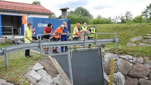Disaster control in Penzberg: The pumping station in Maxkron looks inconspicuous, but in an emergency it protects many houses that would otherwise be flooded in heavy rain.