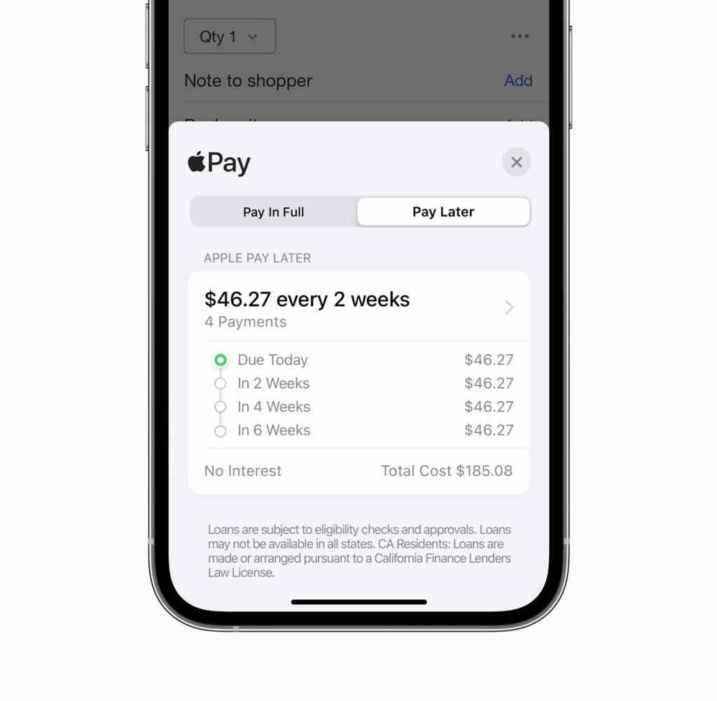 Apple Pay: Buy now and pay in installments.  This is only possible in the USA for the time being